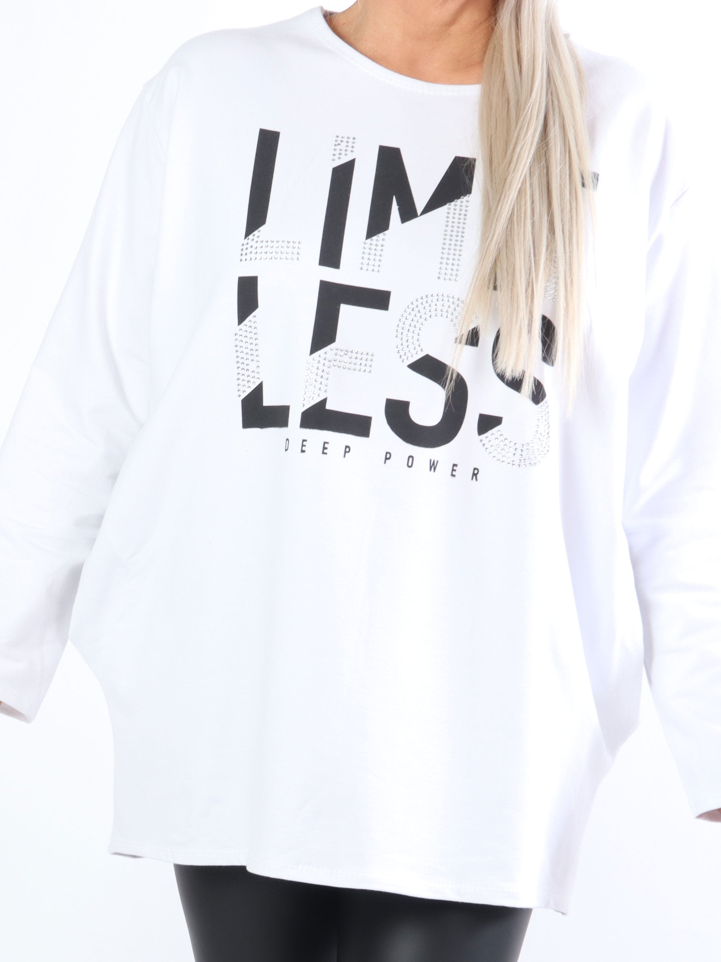 Limitless - Joggingblus i stora storlekar med text och liknande